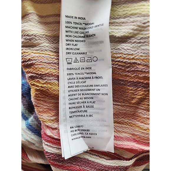 Prana Swimsuit Cover-Up Fernie Dress Womens Size Small Multi Baja Stripe Halter - Picture 4 of 4